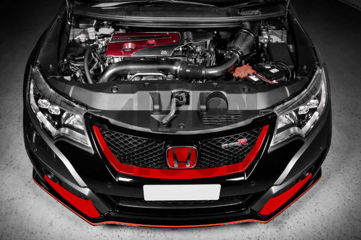 Honda Civic Type R FK2 / FK8 Kohlefaser / Rote Kevlar Motorabdeckung von Eventuri